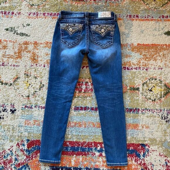 Miss Me Rhinestone Sequin Mid-Rise Skinny Jeans - Picture 5 of 13